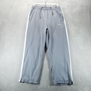 Nike Basketball Pants Mens XL Gray‎ Drill Warm Up Mesh Ankle Zip Stripe VTG